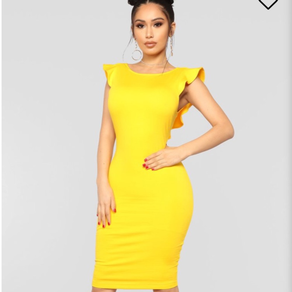 Fashion Nova Yellow Dress NWT